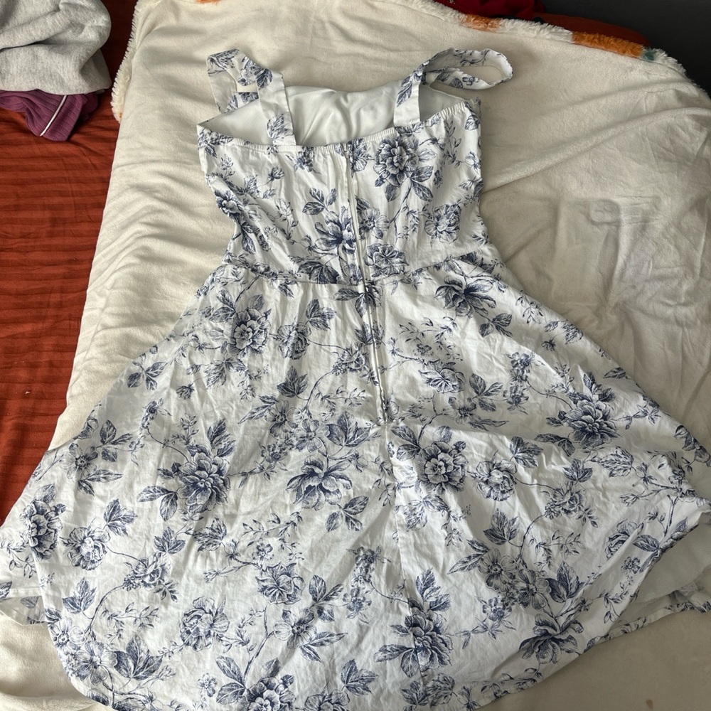 Charlotte Russe White and Blue Floral Mini Dress